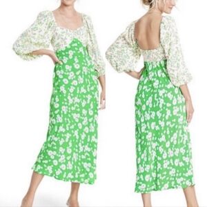 RIXO for Target Midi Dress w/ Allover Daisy Print & Puffed Sleeves Size 28 / 30